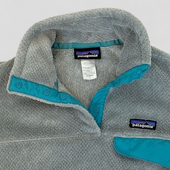 Patagonia Women's 1/4 Snap Jacket Fleece Re-Tool Snap-T Pullover Pockets Size Sm - Picture 5 of 9